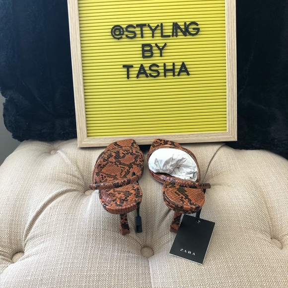 NWT Zara mid-height heeled elastic strap sandals - Picture 9 of 11